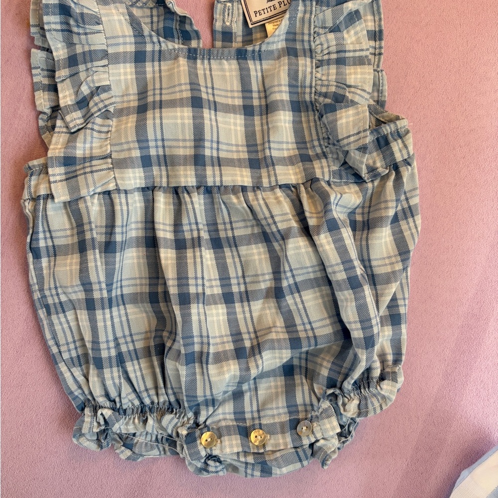 Petite Plume Blue Plaid Kids Bodysuit